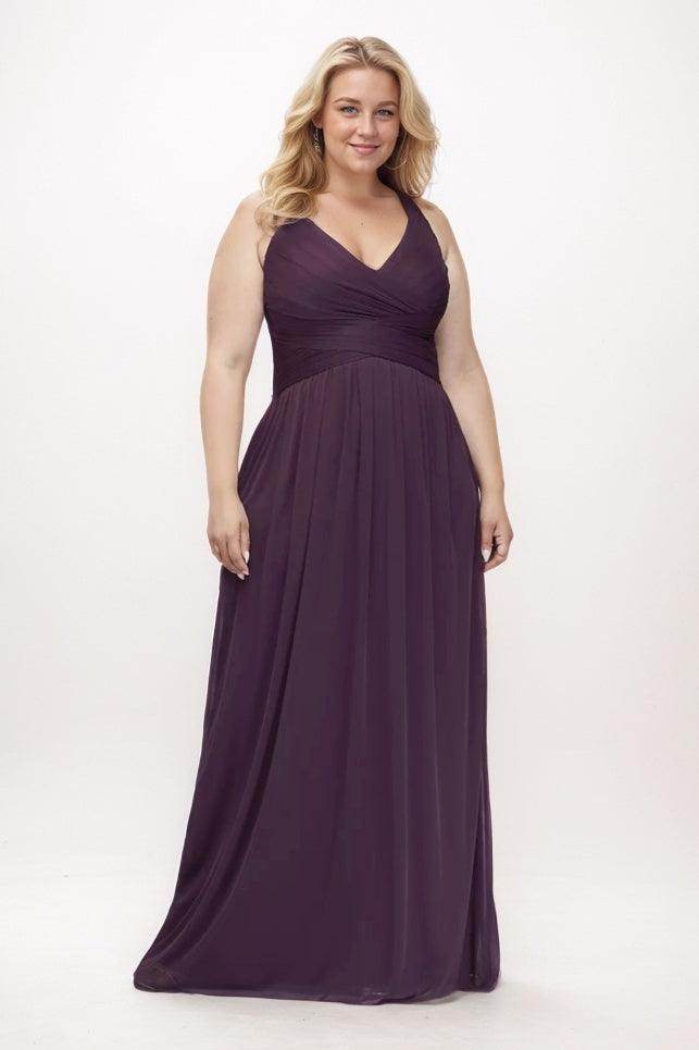 A-Line Maxi Chiffon Bridesmaid Dress CB0786 - COCOMELODY